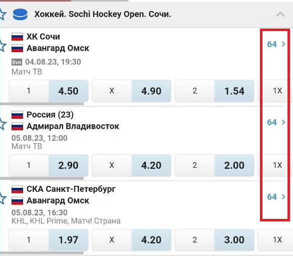 Линия ставок в БК Бетсити 4
